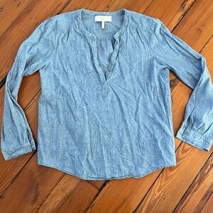 Joie Linen Chambray Pullover Long Sleeve Shirt Size Small​